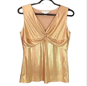 Bianca Nygard Gold Metallic Twist Tank - Size 8